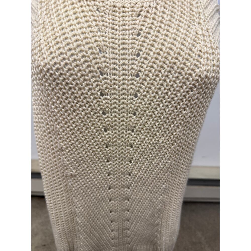 🤍 Nine West L Cream Chunky Knit Sleeveless Sweater Vest Minimalist Womens Prep - Picture 4 of 4